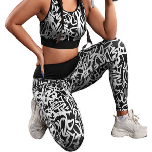 Legging de yoga pour femme taille mi-haute, uni, en Spandex/Polyester, simple, longueur intégrale, sportif, extensible, respirant, violet, avec empiècement en maille noire - Product Image 4