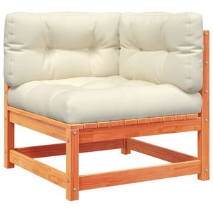 Ensemble de canapés de jardin en pin massif brun ciré avec tissu Oxford et coton PP, mobilier d'extérieur confortable - Product Image 4