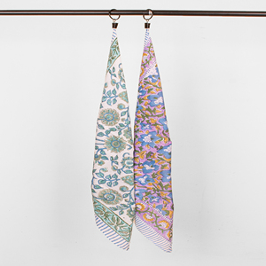 Bohemian Bandana Handkerchief Floral Pattern Casual Wear Skin-Friendly Hand Drawn Design Hair Bandana Tie - Product Image 2