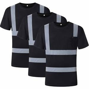 T-shirt de sécurité en polyester fabriqué en usine, classe 1 ANSI, haute visibilité, vêtements de travail de construction, vêtements réfléchissants, LED clignotante, imperméable - Product Image 1