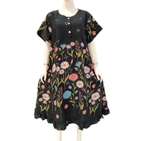 Camisón Informal para Mujer con Dobladillo con Volantes, Diseño Simple y Transpirable, Estampado Floral, Talla Grande, Cómodo para Uso Diario
