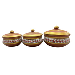 Juego de Recipientes de Terracota Ecológicos Hechos a Mano con Tapa (Juego de 3) - Resistentes a Fugas, Estilo Rústico, Regalo Empresarial - Product Image 2