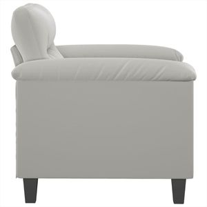 Sillón Individual de Microfibra Gris Claro, Madera Contrachapada Resistente con Estructura Metálica para Sala de Estar - Product Image 4