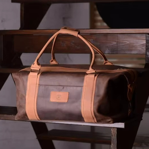 Bolsa de Viaje de Cuero al por Mayor, Bolsa de Fin de Semana para Hombre y Mujer, Gran Capacidad, Equipaje de Cabina Profesional, Cierre Vintage - Product Image 1