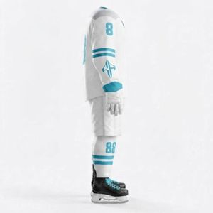 Conjunto de Uniforme de Hockey sobre Hielo RIVIAN ATLANTIC, Impresión por Transferencia de Calor, Color Sólido, Material 100% Poliéster, Calidad Premium para Hombre - Product Image 4
