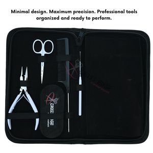 Kit d'outils pour extensions de cheveux blancs avec pince à micro-perles, aiguilles à coudre, peigne à queue et anneau de séparation de cheveux avec boucle et crochet - Product Image 5