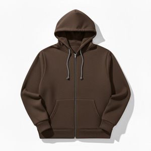 Sudadera con Capucha Extra Grande de Alta Calidad, 360g, Felpa de Algodón, Transpirable, Antiarrugas, de Secado Rápido, con Cierre, Personalizable, Lisa, Negra, para Hombre - Product Image 1