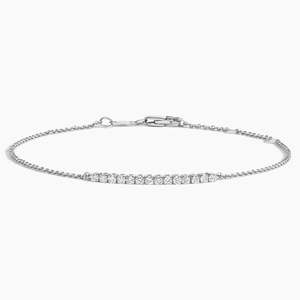 0.23 CTW Lab Grown Diamond Women's 14K White Gold Petite Tennis Bar Bracelet IGI Certified Rhodium Plated Minimal Fine Jewelry - Product Image 1