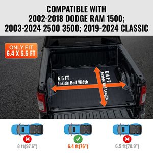 Copertura Avvolgibile per Cassone Compatibile con Dodge Ram 1500 2002-2018 e 2500 3500 2003-2024, Classe 2019-2024 - Product Image 2