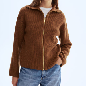 <span class=keywords><strong>Cardigan</strong></span> in Maglia con <span class=keywords><strong>Zip</strong></span> per <span class=keywords><strong>Donna</strong></span>, Maglione Femminile per Tutte le Stagioni - Product Image 2