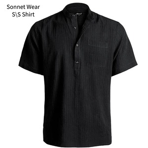 Chemise décontractée à manches courtes pour homme, coupe classique, 100% coton biologique, teinte en pièce, séchage rapide - Product Image 6