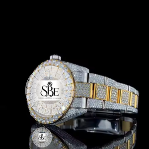 Montre-bracelet de luxe en quartz, alliage, cristal saphir, étanche, diamant Moissanite couleur D VVS1, style Hip-Hop, unisexe - Product Image 1