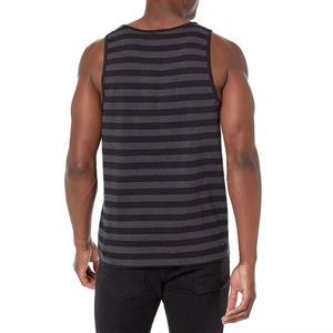 Camiseta sin mangas a rayas para hombre al por mayor, chaleco casual de verano, ligero, transpirable, estilo urbano, top de gimnasio a la moda - Product Image 2