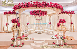 Elegante decoración de Mandap de boda en Toronto Aspecto elegante Boda Jali Pillar Mandap Indian White Jali Pillar Wedding Mandap USA - Product Image 6