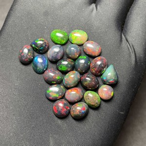 Ethiopian Black Opal Mix Cabochon <b>Stone</b>, 100% Natural Multi <b>Fire</b> Opal Gemstone, Loose Opal Mix Size <b>Stone</b> For Making Jewelry - Product Image 5