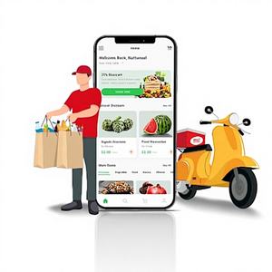 Aplicación Móvil Inteligente para Entrega de Comestibles con Sincronización Automatizada de Inventario, Sistema de Pago Rápido e Infraestructura Empresarial Basada en la Nube - Product Image 1