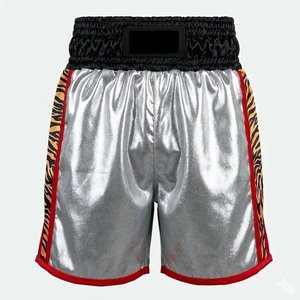 Wholesale Muay Thai Style Satin Breathable Lightweight Baggy Loose Fit Performance Training Shorts Custom Design Elastic Waist - Product Image 5