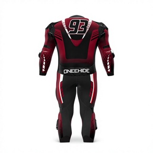 Traje de cuero prémium para hombre, mono de moto de una pieza para carreras con protectores, ideal para el día de pista, con joroba - Product Image 2