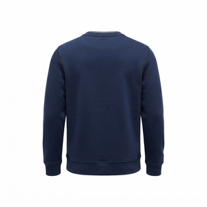 Men's <b>Navy</b> Crewneck <b>Sweatshirt</b> Utility Chest Pocket Zip Detail Long Sleeve Casual Streetwear Pullover Custom - Product Image 4