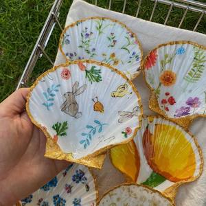 Plato de Concha Natural, Bandeja de Concha de Vieira, Artesanía Decorativa Hecha a Mano, Porta Joyas, Decoración Costera - Product Image 3