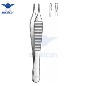 Pinzas Adson-Brown para Tejidos y Agarre, 12 cm / 4-3/4 Pulgadas, con 9x9 Dientes, Instrumento Quirúrgico de Acero Inoxidable para Sujetar Tejidos - Product Image 2