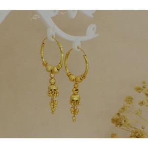 High Quality Gold Plated Indian Jhumka <b>Hoop</b> <b>Earrings</b> for Women Traditional Daily Wear Lightweight Dangle <b>Hoops</b> <b>Fashion</b> Jewelry - Product Image 6