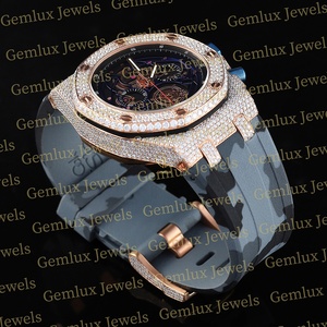 Luxury Wear D VVS Moissanite Diamond Chronographe Camouflage Pattern Rubber Strap Iced Out Pass Diamond Tester Watch - Product Image 2