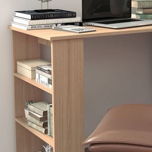 Modern 360 Degrees Rotating L-Shaped Maple <b>Computer</b> Desk Adjustable 360-degree Corner PC Desk Storage Shelves for Home <b>Office</b> - Product Image 6
