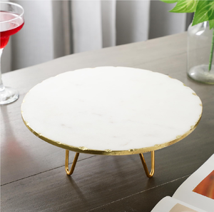 <b>Marble</b> And Brass <b>Cake</b> <b>Stand</b> Platter Reusable Wedding Party Home Decoration Brass Base <b>Marble</b> Top <b>Cake</b> <b>Stand</b> - Product Image 3