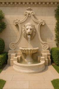 Fontaine en marbre blanc sculptée à la main HAYAT INDUSTRIES avec un design moderne, écologique, durable, résistante au feu et à l'eau, pour une utilisation en extérieur - Product Image 2