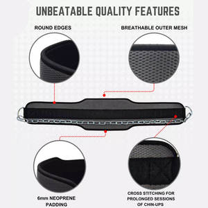 Custom Logo Heavy Duty Neoprene Dipping <b>Belt</b> EVA Material Gym Gear Dip <b>Belt</b> with Pull <b>Chain</b> Fitness Wholesale Bulk Supply - Product Image 4