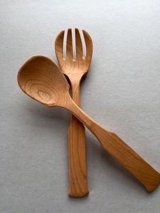 Creative Natural Acacia Wood Handmade <b>Salad</b> Serving Set Long Handle <b>Salad</b> <b>Spoon</b> Top Selling Wooden Household Kitchen Accessories - Product Image 4