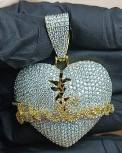 จี้รูปหัวใจประดับเพชรโมอิสซาไนต์ เงินแท้ 925 ชุบทอง ดีไซน์หรูหรา สำหรับผู้หญิง เป็นของขวัญ - Product Image 1