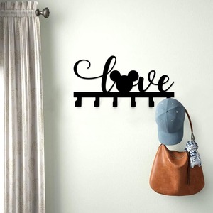Love Design Black Metal <b>Wall</b> <b>Key</b> Holder <b>Hook</b> Organizer For Entryway Stylish <b>Key</b> Storage And Romantic Home Decor From India - Product Image 3