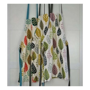 Leaves Printed Cotton Waterproof Apron Women Pinafore Dress for Kitchen Baking <b>Cooking</b> Gardening Coffee Florist Cross Back Apron - Product Image 2