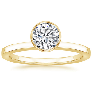 Anillo de compromiso moderno con diamante talla Asscher engastado en bisel - Product Image 1