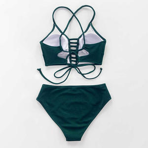 Ensemble de bikini de luxe en métal découpé pour femme, maillot de bain sexy deux pièces style brésilien, tenue de plage été 2026 - Product Image 5