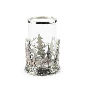 Corporate Gift Metal <b>Candlestick</b> Holder with Custom Logo Branding Options Home Decor Christmas Handmade by Zahid Exports India - Product Image 3