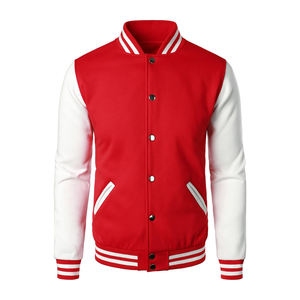 Veste de baseball personnalisée grise et noire avec patchwork, vestes de baseball - Product Image 1