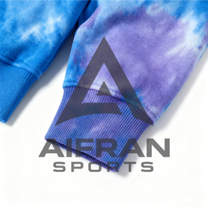 AIFRAN Sweat à capuche tie-dye pour homme 100% coton épais, style psychédélique, coupe oversize, écologique, respirant, nouvelle collection automne - Product Image 5