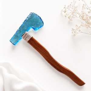 Hacha de Vidrio Obsidiana Acuática Premium Hecha a Mano con Mango de Madera, Propiedades Curativas, Arte de Personaje de TV y Cine de Forma Libre - Product Image 4