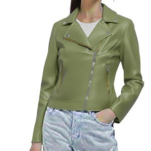 Veste d'hiver en tricot de luxe pour femme, design personnalisé, nouveau style, cuir véritable, teinture unie, col montant, fermeture éclair, imperméable - Product Image 1