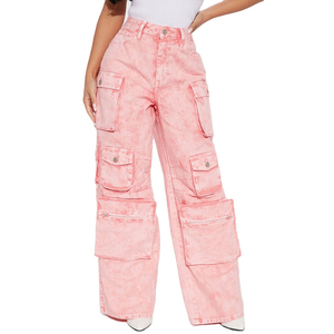 กางเกงคาร์โก้ผู้หญิง OEM ทรงหลวมสบาย ผลิตจากผ้าฝ้ายผสมที่ทนทาน พร้อมกระเป๋าอเนกประสงค์ เหมาะสำหรับสวมใส่ลำลองและกิจกรรมกลางแจ้ง - Product Image 3