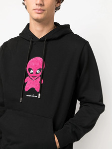 Pink Alien Graphic Pullover Hoodie Cute Cartoon Alien <b>Black</b> Hoodie Streetwear Alien Print Hoodie Oversized Pink Character Hoo - Product Image 5