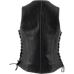 Chaleco de Motocicleta Impermeable de Mezclilla Premium para Mujer Samroz Sports, con Relleno de Algodón, Bordado 3D y Ajuste Lateral con Cordones - Product Image 2