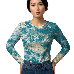 Camisa de Pesca de Manga Larga para Hombre, Estampado de Nubes Azules, UPF 50, Protección Anti-UV, Ropa para Exteriores - Product Image 3