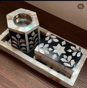 High Quality Wood Incense <b>Burner</b> with Mother of Pearl Inlay Ramadan Mubkhar <b>Bakhoor</b> <b>Burner</b> for Eid Gifts - Product Image 1