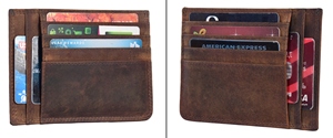 Mens Genuine Leather <b>Wallet</b> Slim Bifold Credit Card Holder Multi Slot <b>RFID</b> <b>Blocking</b> Minimalist Pocket Organizer Brown Daily Use - Product Image 3
