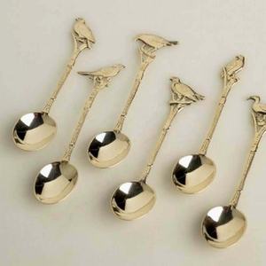 Ensemble de service de salade en acier inoxydable plaqué or, nouveau Look, poignée avec de nombreux modèles de fleurs - Product Image 5