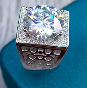 Anillo de Compromiso, Boda y Aniversario para Hombre, con Moissanita Geométrica de 5 Quilates, Plata de Ley Chapada en Oro, Sustituto de Diamante de Lujo - Product Image 2